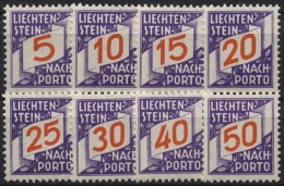 Liechtenstein Portomarken P 13/20 Postfrisch Ziffern Im Schrägen Band - Dienstzegels