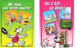 Lot De 2 CP "Gai Luron" Illustrées Par Gotlib - Gotlib