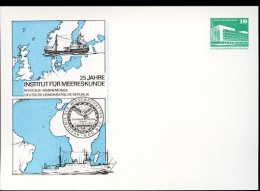 DDR PP18 B2/022 Privat-Postkarte INSTITUT MEERESKUNDE Rostock 1983  NGK 4,00 € - Private Postcards - Mint