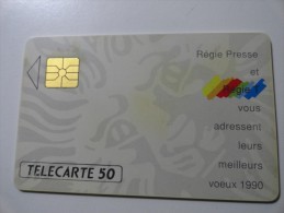 RARE : REGIE T REGIE PRESSE MEILLEURS VOEUX 90 USED CARD - Privées
