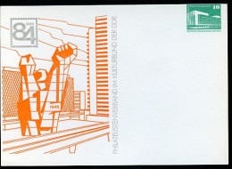 DDR PP18 C1/004 Privat-Postkarte DRUCKVERSCHIEBUNG Thälmannplatz Halle 1984 - Cartoline Private - Nuovi