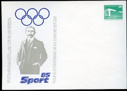 DDR PP18 C1/006a Privat-Postkarte COUBERTIN IOC-SESSION Berlin 1985  NGK 3,00 € - Private Postcards - Mint