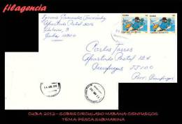 CUBA. ENTEROS POSTALES. SOBRE CIRCULADO 2012. SOBRE CIRCULADO HABANA-CIENFUEGOS. PESCA SUBMARINA - Cartas & Documentos