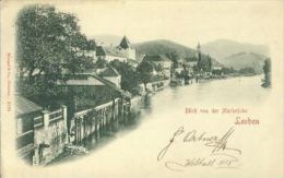 Litho Leoben Blick Von Der Murbrücke 22.7.1901 Nach Meissen - Leoben