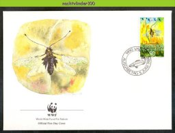 Nbj083fbi WWF FAUNA INSEKTEN LIBEL DRAGONFLY INSECTS LIECHTENSTEIN 1989 FDC - FDC