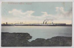 R.M. STEAMERS AND PIER HOLYHEAD ANGLESEY WALES STEAMER BATEAU VAPEUR RPPC 1905 - Anglesey