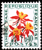 TAXE   N°  100  -    Fleurs  Des Champs   Ancolie - 1960-.... Afgestempeld
