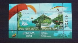 Jugoslawien 3198/9 Block 57 **/mnh, EUROPA/CEPT 2004, Ferien - Blocks & Sheetlets