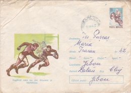 2324A SPORT-RUGBY COVER POSTAL STATIONERY 1966 ROMANIA - Rugby