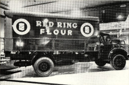 Postcard Dodge Box Van Red Ring Flour Lorry 1954 Commercial Motor Show London - Vrachtwagens En LGV