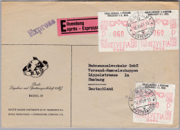 Schweiz Automatenmarken 1961-03-16 Basel 21 Auf Brief Nach Hamburg - Automatenzegels
