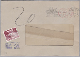 Schweiz Firmenfreistempel 1959-10-22 Morges "P20P #984" Brief Mit 20Rp Strafporto - Frankiermaschinen (FraMA)