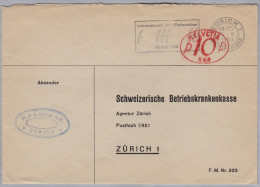 Schweiz Firmenfreistempel 1963-05-15 Zürich "P10P #399" Auf Brief - Postage Meters