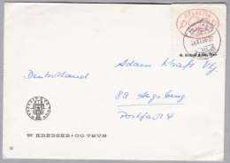 Schweiz Firmenfreistempel 1964-11-26 Thun 1 "P20P #267" Brief Nach Augsburg - Frankiermaschinen (FraMA)