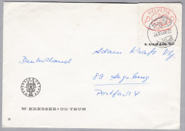 Schweiz Firmenfreistempel 1964-11-26 Thun 1 "P20P #267" Brief Nach Augsburg - Affranchissements Mécaniques