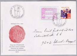 Schweiz Automatenmarken 1976-12-15 Glarus Mit Zusatzfr. Brief Nach Ebnat-Kappel - Automatenzegels