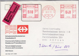 Schweiz Firmenfreistempel 1978-06-26 Gummiswald "P30P + P40P #11129" Auf SBB Express Brief - Affranchissements Mécaniques