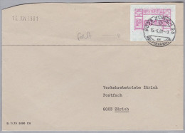 Schweiz Automatenmarken 1981-06-15 Zürich 23 Ortsbrief - Timbres D'automates