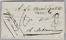 Heimat VD YVERDON 1823-08-29 Langstempel Auf Vorphila Nach Aubonne - ...-1845 Préphilatélie