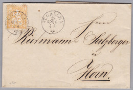 Heimat SG 1864-04-28 St. Gallen Faltbrief Nach Horn 20Rp Sitzende - Covers & Documents
