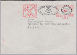 Schweiz Firmenfreistempel 1946-06-05 Basel 2 "P10P #4721"Brief An Regierungsrat - Postage Meters