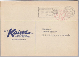 Schweiz Firmenfreistempel 1950-03-24 Lausanne 2 "P10P#1125" Auf Postkarte - Postage Meters