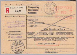 Schweiz Automatenmarken 1951-03-05 Däniken "P80P #4578" Auf R-Einzugsmandat - Sellos De Distribuidores