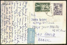 YUGOSLAVIA - JUGOSLAVIA - AIR Card With 75 D Mi.687 C  - RAB To BRASIL - 1956 - RARE - Cartas & Documentos