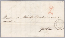 Heimat VD AVENCHES 1850-10-21 Vorphila Nach Yverdon - ...-1845 Préphilatélie