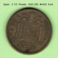 SPAIN  2 1/2 PESETAS   1953 (56)  (KM # 785) - Otros & Sin Clasificación