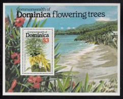 Dominica MNH Scott #639 Souvenir Sheet $3 Perfume Tree - Flowering Trees - Dominique (1978-...)