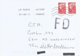 France 2011 LSA Blacked Out Codes And Handstamp FD In Black Cover - Lettres & Documents