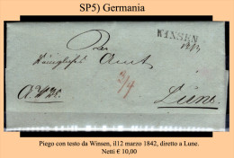 Germania-SP0005 - Piego (con Testo) Da Winsen, Il 12 Marzo 1842 - Préphilatélie