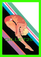 PLONGEON - BY ROBERT PEAK - MEN'S DIVING STAMP, 1984 SUMMER OLYMPICS - - Plongeon