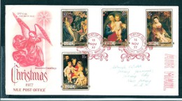 090045 Sc 199-202  CHRISTMAS 1977 -  FDC -  AIR MAIL - CDS   FDC // ALOFI, NIUE -  ART/PAINTING/RELIGOUS - Niue