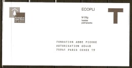 FRANCE    -      PAP  Réponse    -   Fondation  Abbé  PIERRE - Cartes/Enveloppes Réponse T
