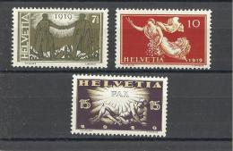 SWITZERLAND 1919 - SET OF 3 STAMPS "1919 PEACE TREATY" "TRAITÉ DE LA PAIX" MNH PERFECT CONDITIONS - Unused Stamps