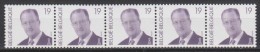 Belgique N° R86 *** S.M. Le Roi Albert II - Bande De Cinq Avec Numéro - 1998 - Coil Stamps