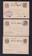 España. 3 Enteros Postales Circulados. Edifil N 83 - 1850-1931