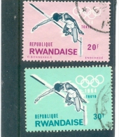 1964 RWANDA Y & T N° 82  +  30F Du Bloc 2 ( O ) JO Tokyo - Used Stamps