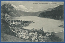 Weesen,1911,Weesen Mit Leistkamm Und Alvierkette,Bahnpoststempel, - Weesen