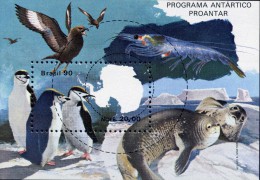 BRESIL 1990 YVERT N° BF81 ** FAUNE EN ANTARCTIQUE - Antarctic Wildlife