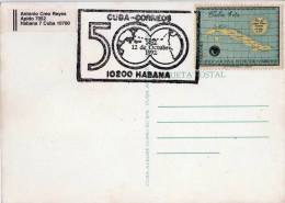 Lote TP33, Cuba, 1992, Canelacion 500 Años Descubrimiento America, Tabaco, Tobacoo, Cancellation, Post Card - Cartes-maximum