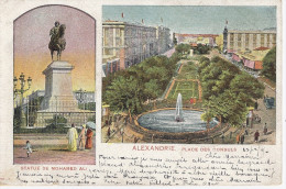 ALEXANDRIE  PLACE DES CONSULS  ET STATUE DE MOHAMED ALI - Alexandria