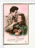 CARTE FANTAISIE   -  BONNE ANNEE  -   Couple - Nascite