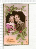 CARTE FANTAISIE   -  BONNE ANNEE  -   Couple  Dans Une Fenêtre - Nascite