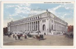 NEW YORK CITY GENERAL POST OFFICE BUILDING~STREET SCENE ~c1920s NY NYC Vintage Postcard - Other Monuments & Buildings