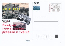 Czech Rep. / Postal Stat. (Pre2011/06) Start Of Tram Operation In Cieszyn (1911), 100 Years - Postcards