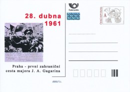 Czech Rep. / Postal Stat. (Pre2011/16) 50 Ann. Of Human Space Flight - Yuri Alekseyevich Gagarin (1934-1968) In Prague - Postcards