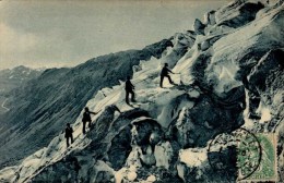 SUISSE...ASCENSION D'UN GLACIER ..CPA ANIMEE - Climbing